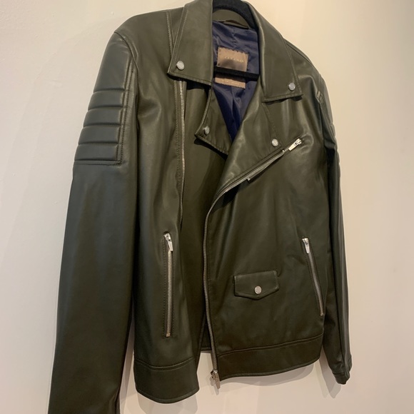 ZARA ARMY GREEN MOTO JACKET - Picture 5 of 9